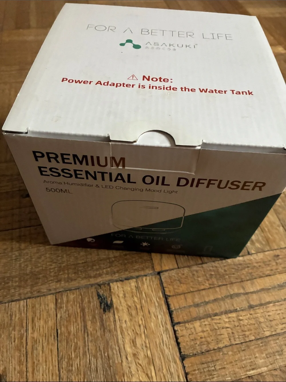ASAKUKI Wood Grain Aroma Diffuser - White & Light Wood